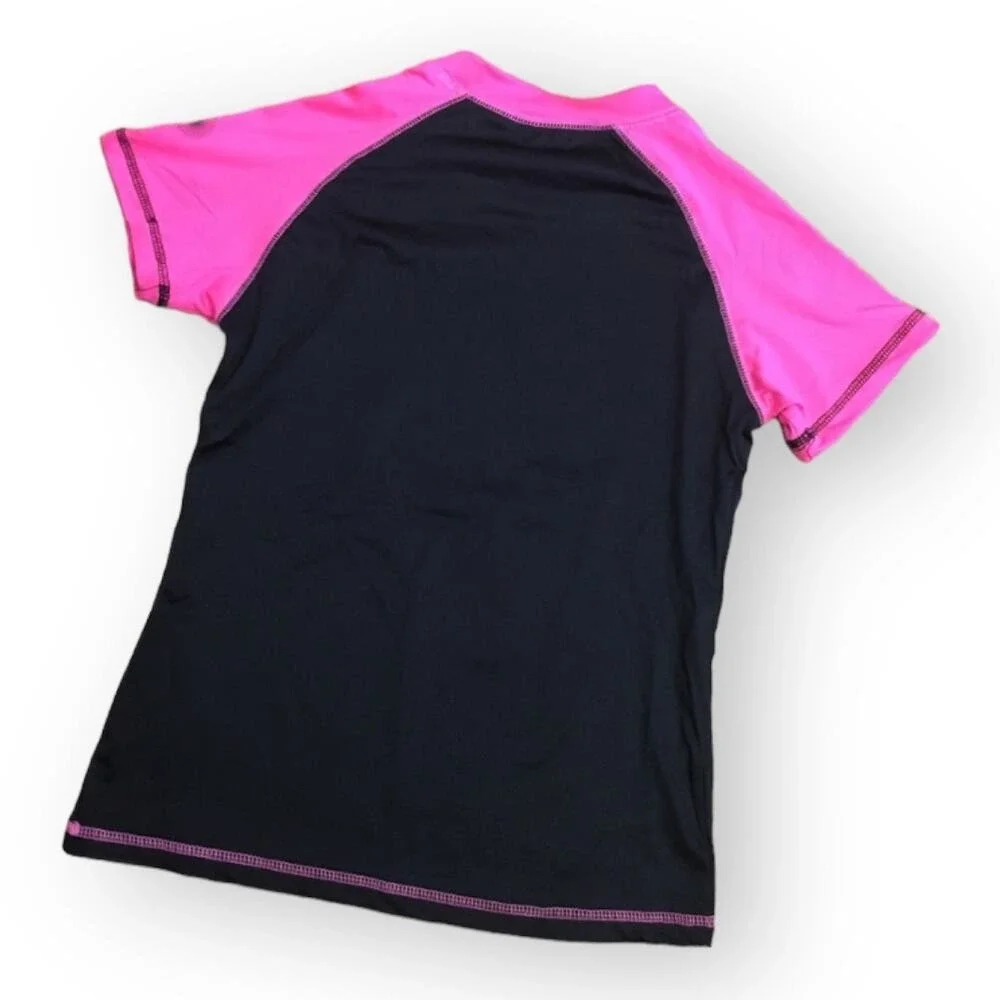 PSNY P.S. from‎ Aeropostale Girls Rash Guard Size 14 Pink Black Swim Shirt NEW
